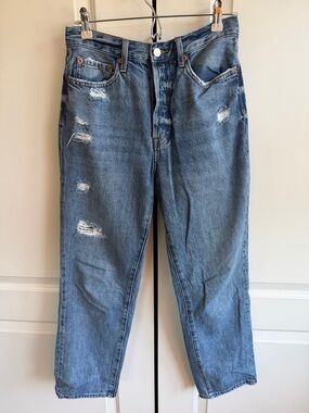 pistola distressed relaxed boyfriend Jean with button fly size 28